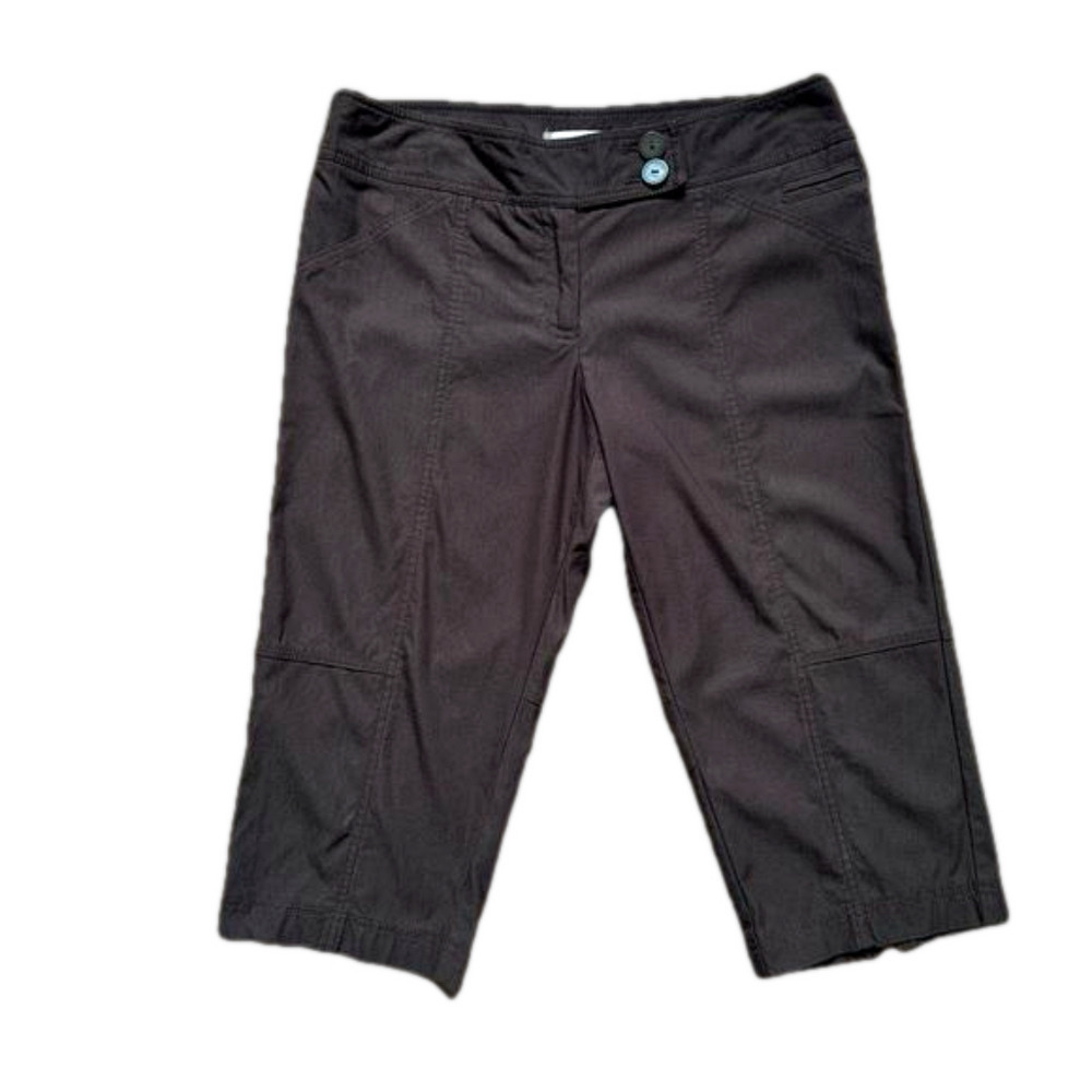 Laura Petites Chocolate Brown Capri Pants Cropped Ankle Summer Coastal - Size 14